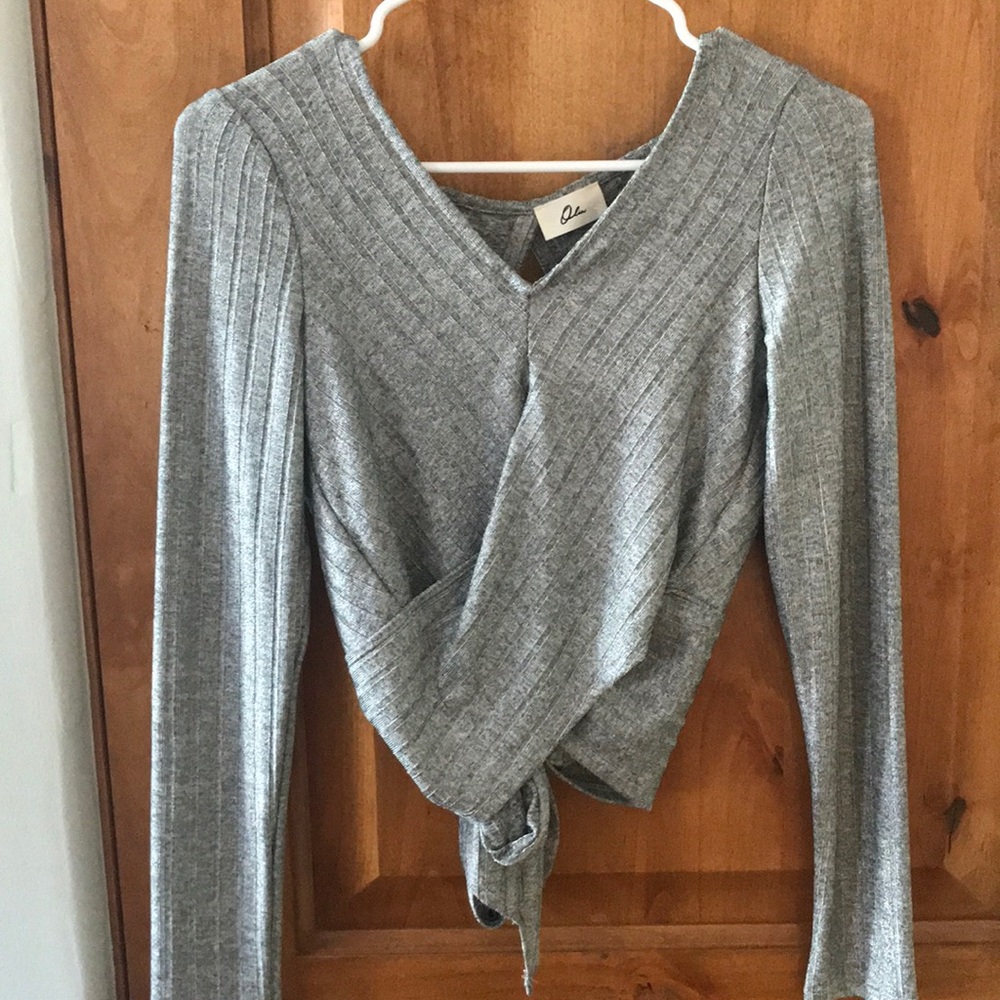 Open back tie crop top